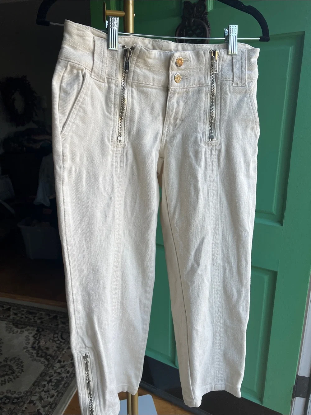 Y2K vintage Tommy Hilfiger cropped sailor double zip jean / size 2
